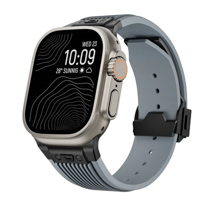 TitanWristband | Premium silicone Apple Watch band met titanium gesp | 1 + 1 GRATIS