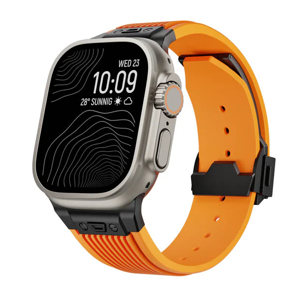 TitanWristband | Premium silicone Apple Watch band met titanium gesp | 1 + 1 GRATIS